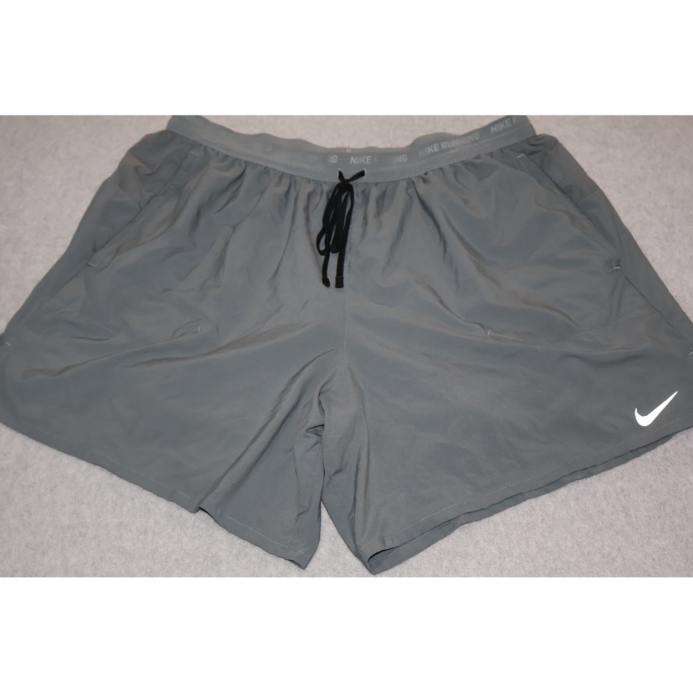 Nike Lined Running Shorts Mens 3XL Dri-FIT Reflective Swoosh Pockets 7" Inseam